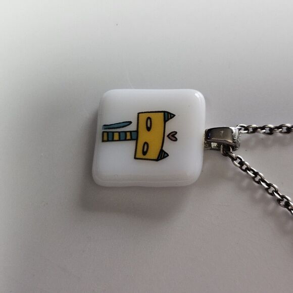 Mark Poulin Sterling Silver Colorful Cat Pendant Necklace - Picture 9 of 12